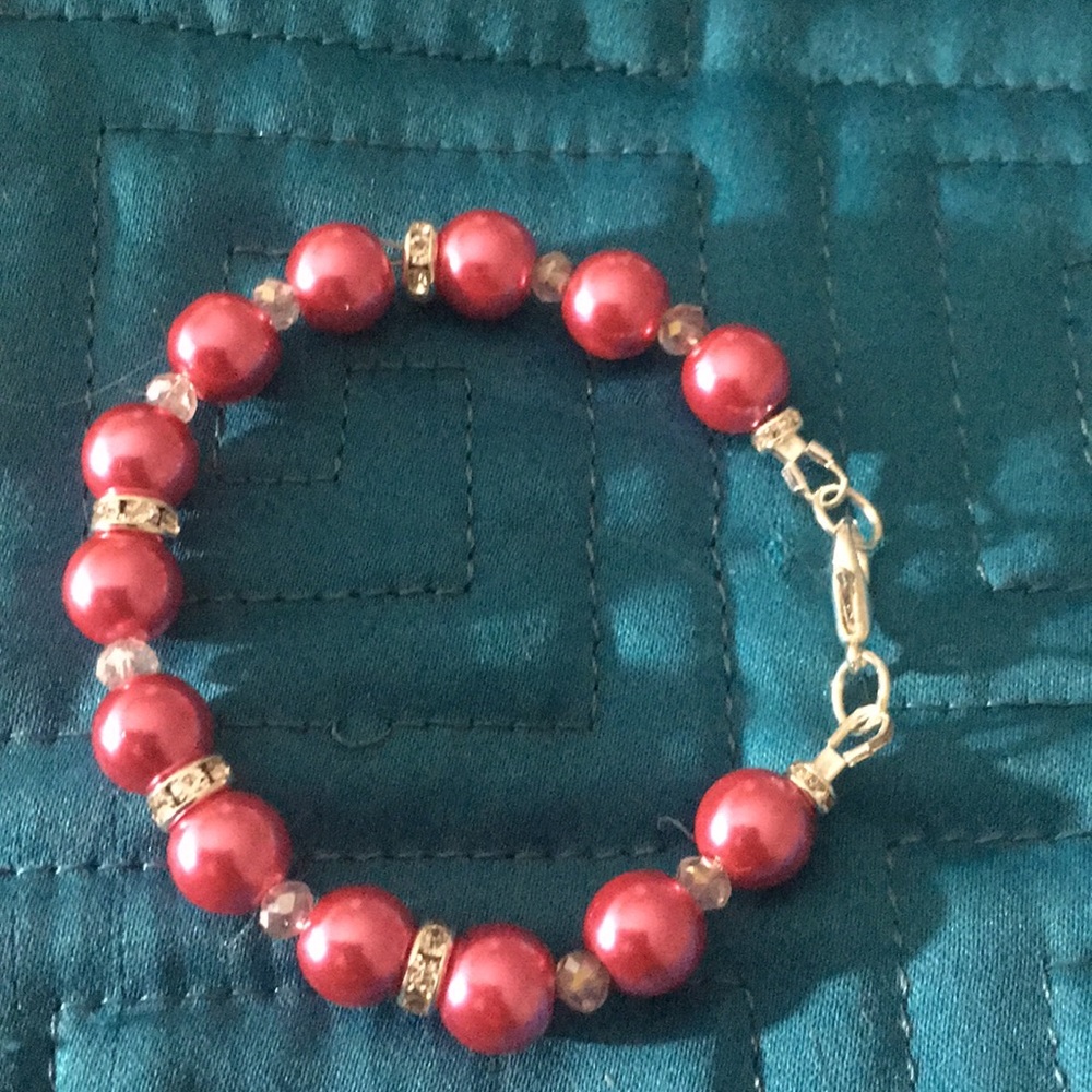 Kid’s princess pink faux pearl bracelet